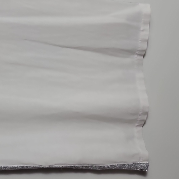 J.CREW White Sleeveless Muscle Tee w/ Silver Glitter Stripes Down Sides Size XXS - Picture 9 of 16